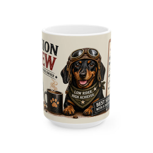 Dachshund 'Mission Brew' Coffee Cup