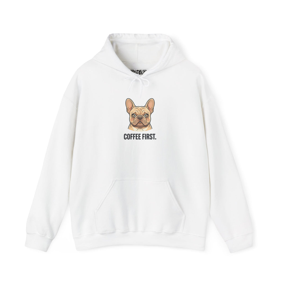 French Bulldog Coffee First Hoodie — 'Then The Zoomies' Graphic Pullover