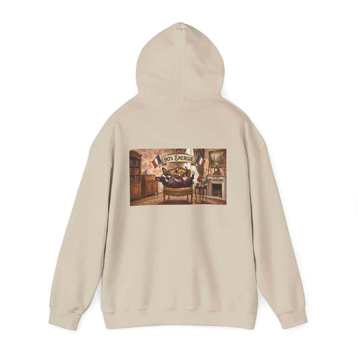 Frenchie Hoodie 90% Energy — Graphic Pullover