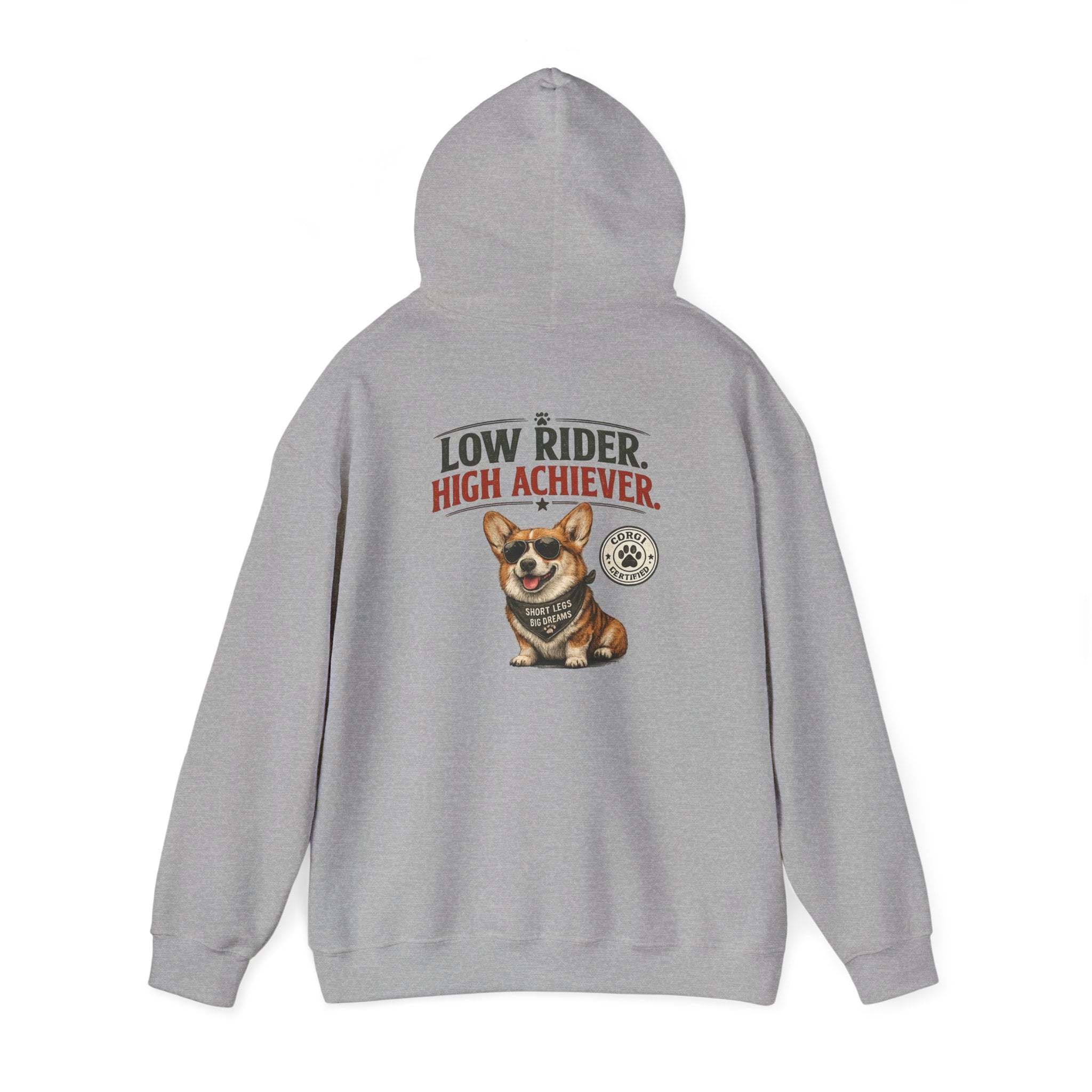 Corgi High Achiever Hoodie — 'Low Risk, High Achiever'