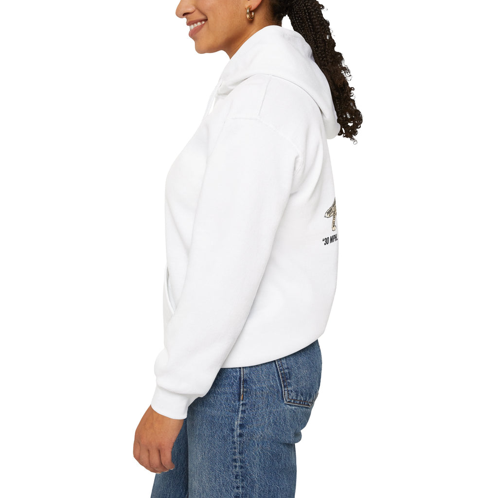 German Shepherd Hoodie - "I Can Run What's Your SuperPower" - Word Cloud Dog Silhouette Graphic Sweatshirt