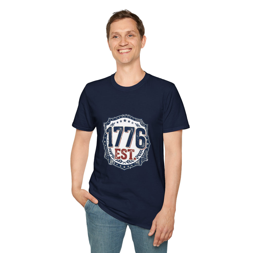 1776 Vintage Shield T-Shirt — Patriotic Independence Day Tee