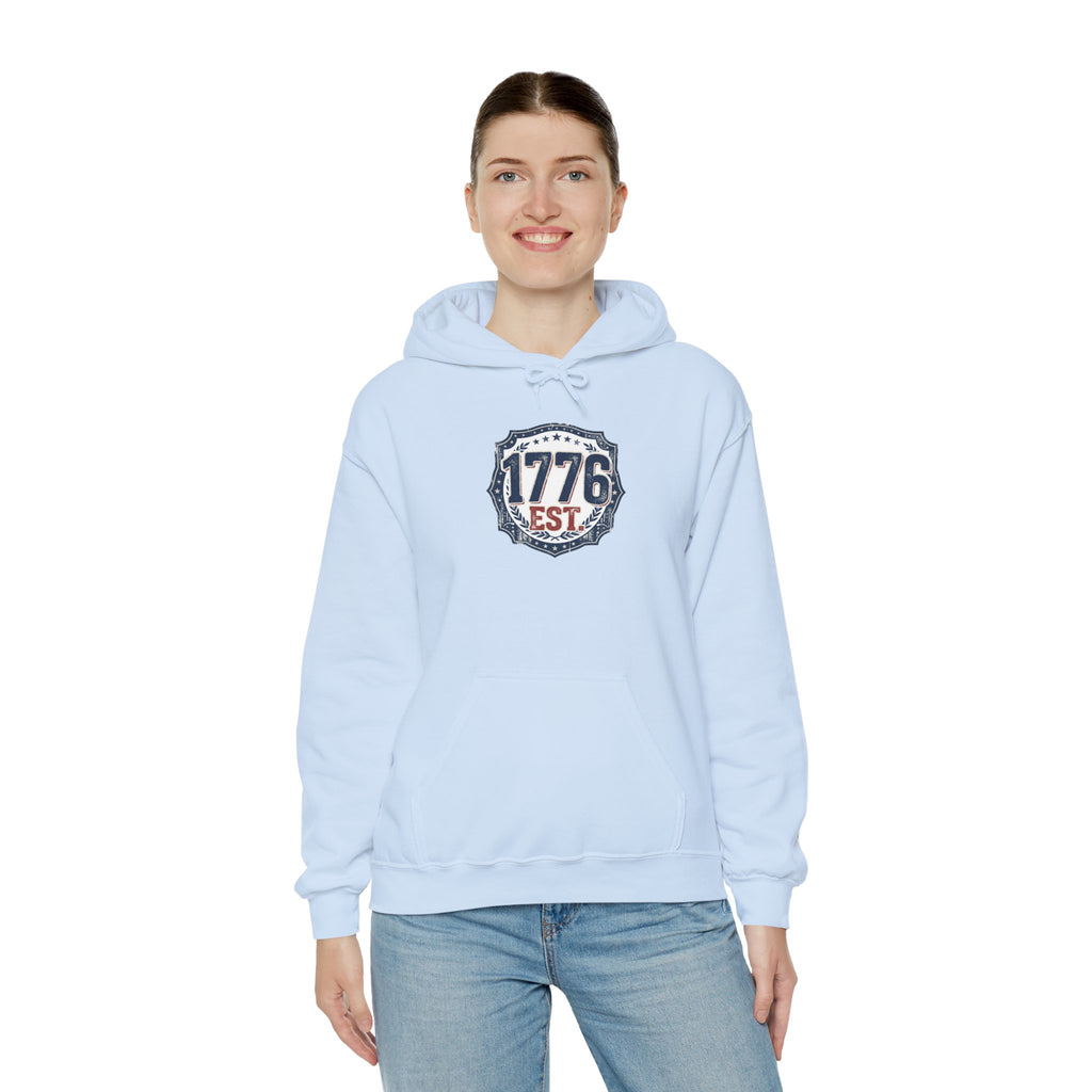 1776 Patriotic Hoodie — "Free Because of the Brave" Military Veteran Sweatshirt