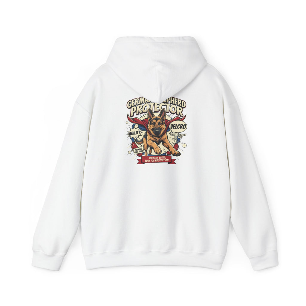 German Shepherd Protector Hoodie — "Not All Heroes Wear Capes" Dog Lover Pullover