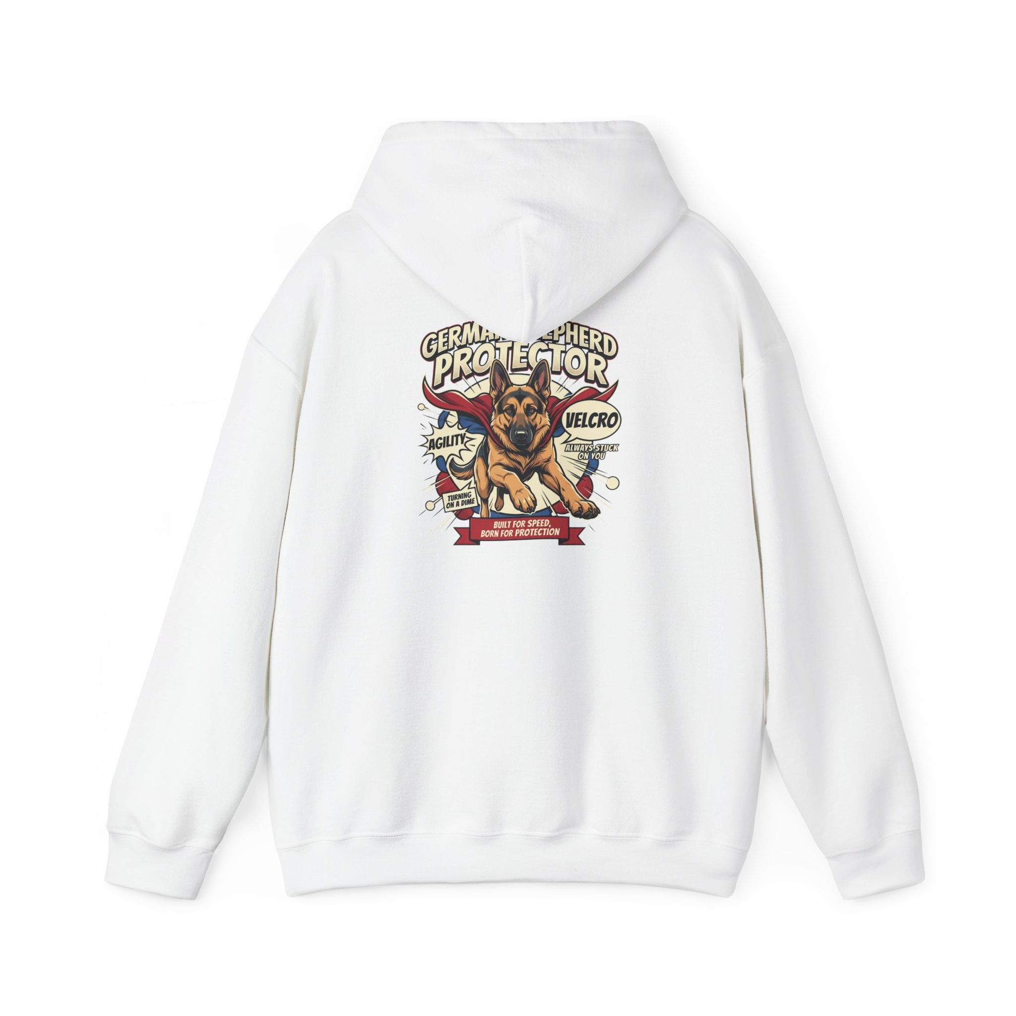 German Shepherd Protector Hoodie — "Not All Heroes Wear Capes" Dog Lover Pullover