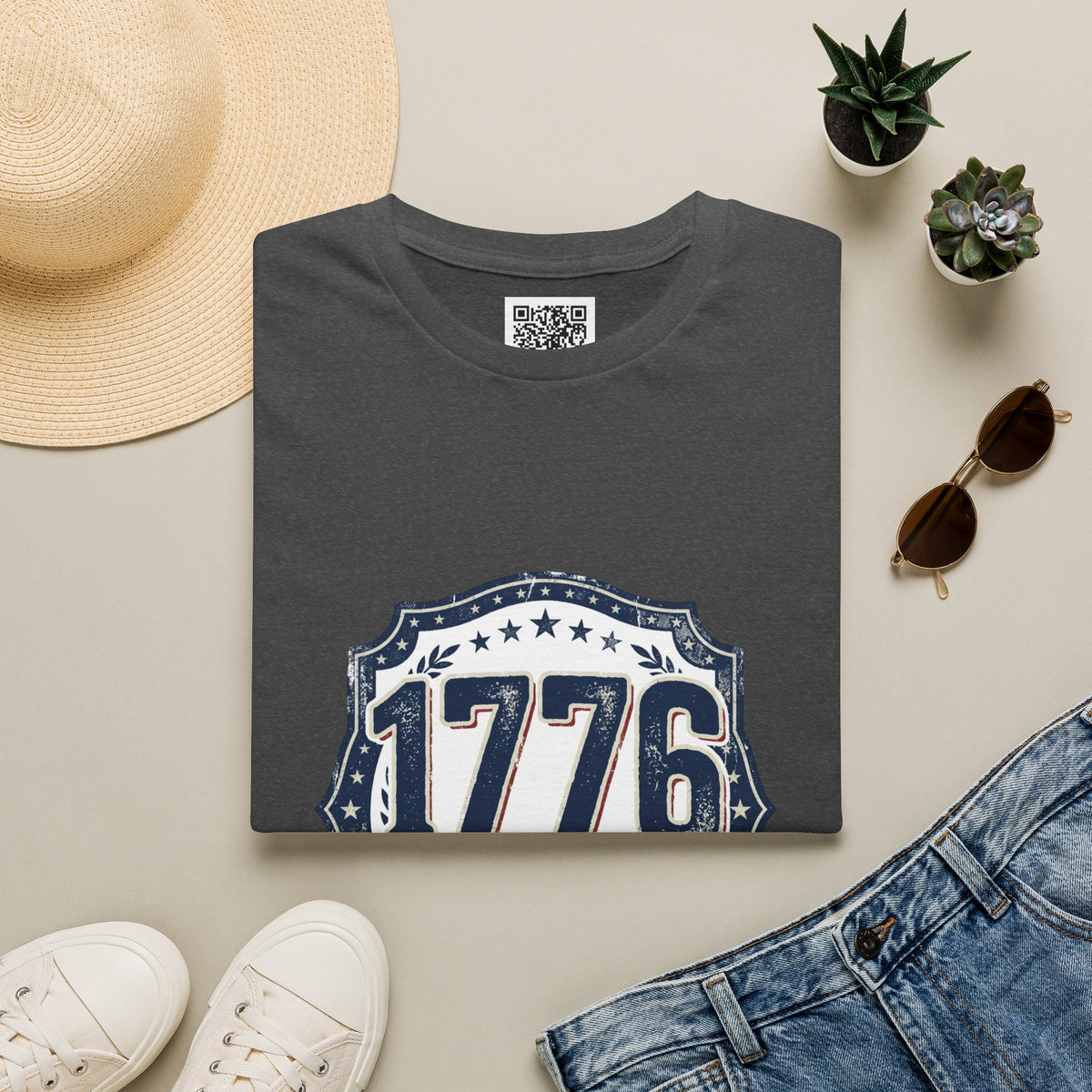 1776 Vintage Shield T-Shirt — Patriotic Independence Day Tee