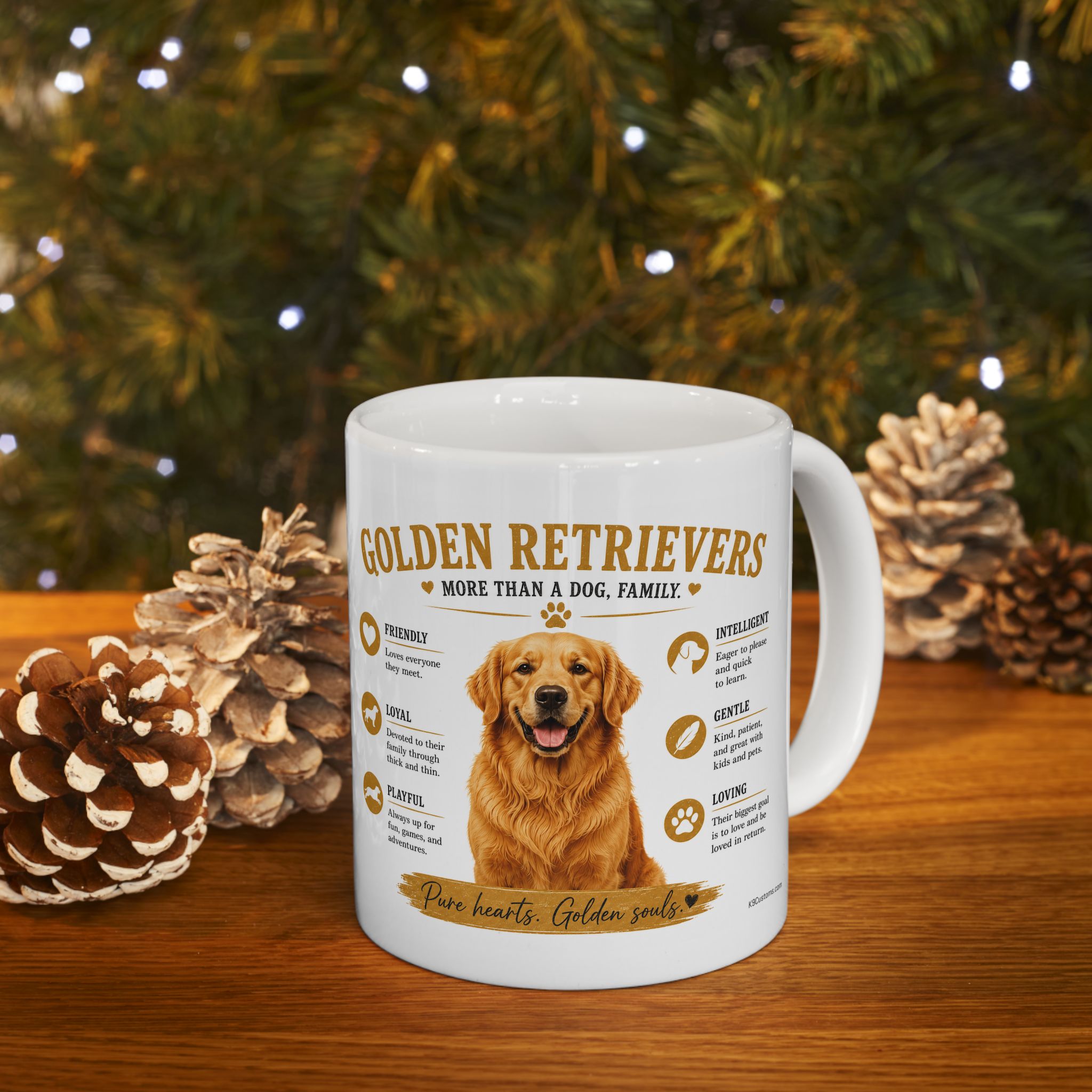 Golden Retriever Ceramic Mug – "Golden Rules" Dog Traits Coffee Cup (11oz/15oz)
