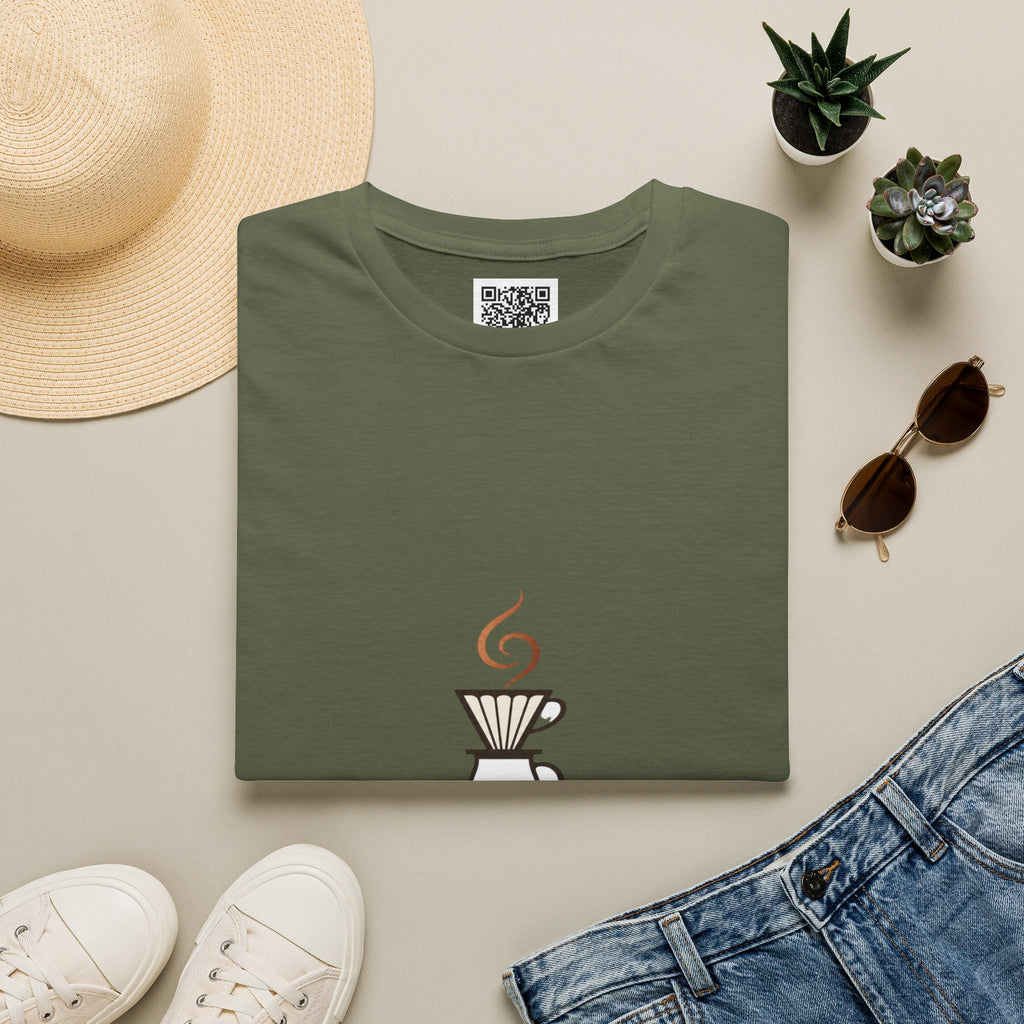 Pomeranian Pom Pom Coffee Pomeranian T-Shirt — “Fueled by Coffee and Pom Pom Energy”