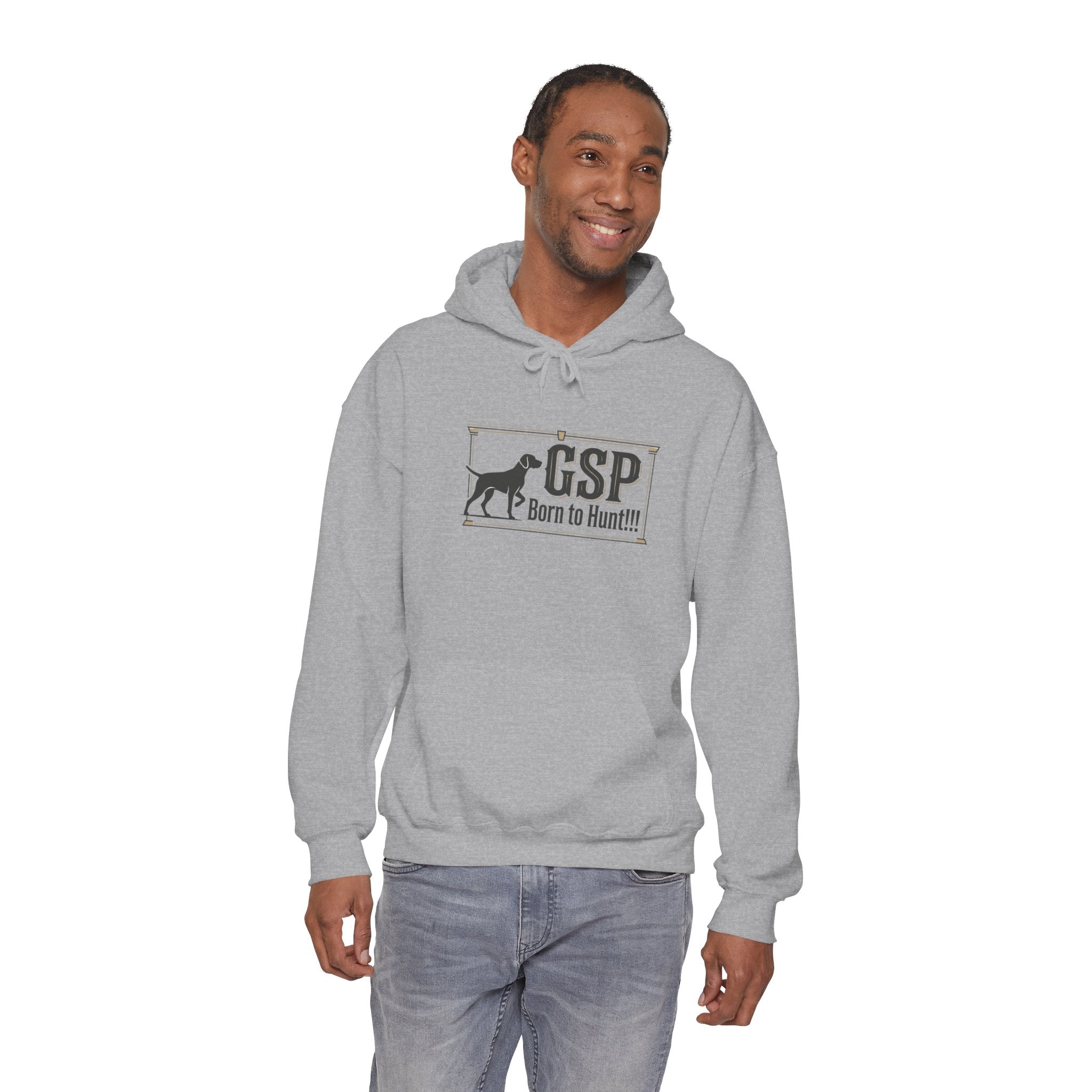 GSP 'Born to Hunt' Hoodie — German Shorthaired Pointer Blueprint Design