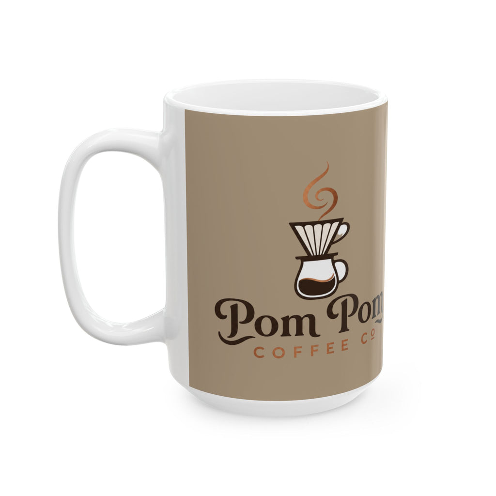 Pomeranian Coffee Mug — "Fueled by Coffee, Powered by Pom" Ceramic Mug (11oz/15oz)