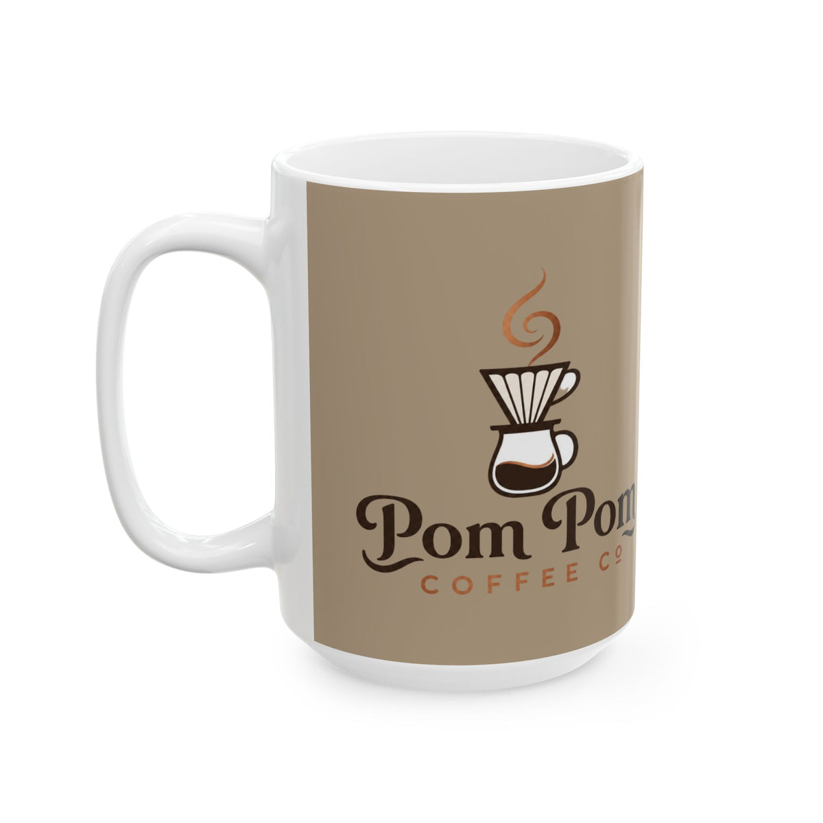 Pomeranian Coffee Mug — "Fueled by Coffee, Powered by Pom" Ceramic Mug (11oz/15oz)