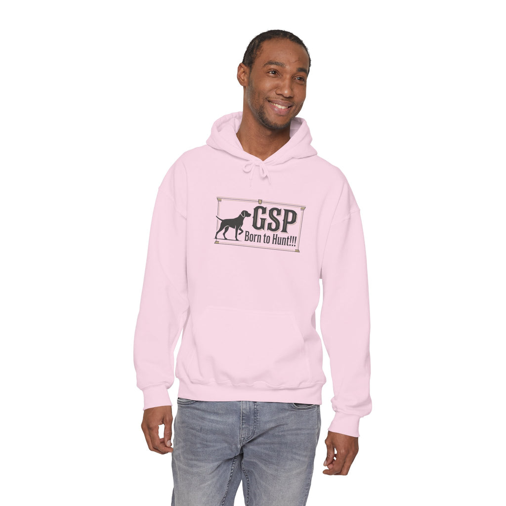 GSP 'Born to Hunt' Hoodie — German Shorthaired Pointer Blueprint Design