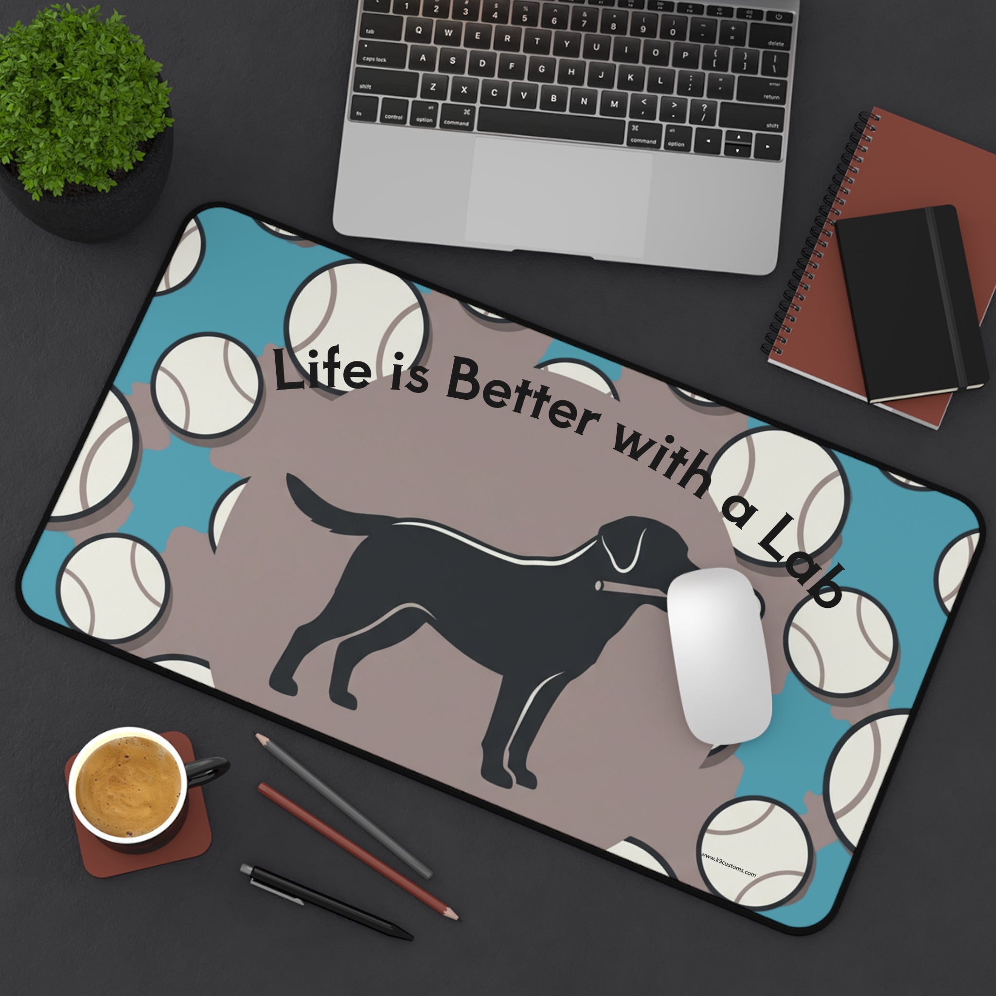 Lab Retriever Desk Mat — "Life is Better with a Lab" Mousepad