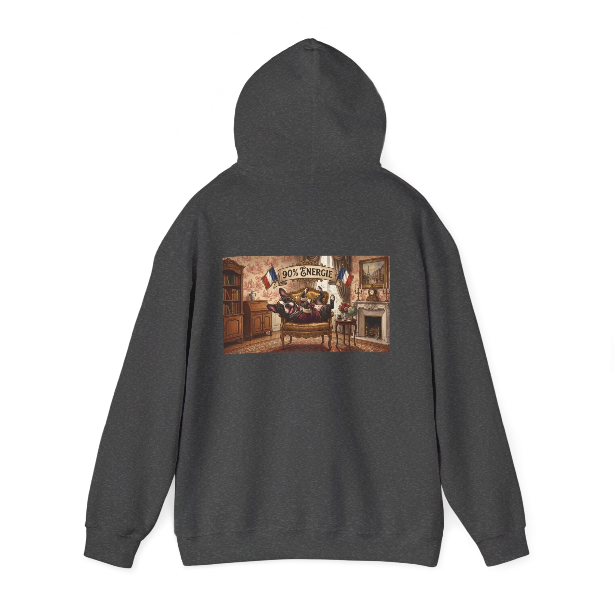 Frenchie Hoodie 90% Energy — Graphic Pullover