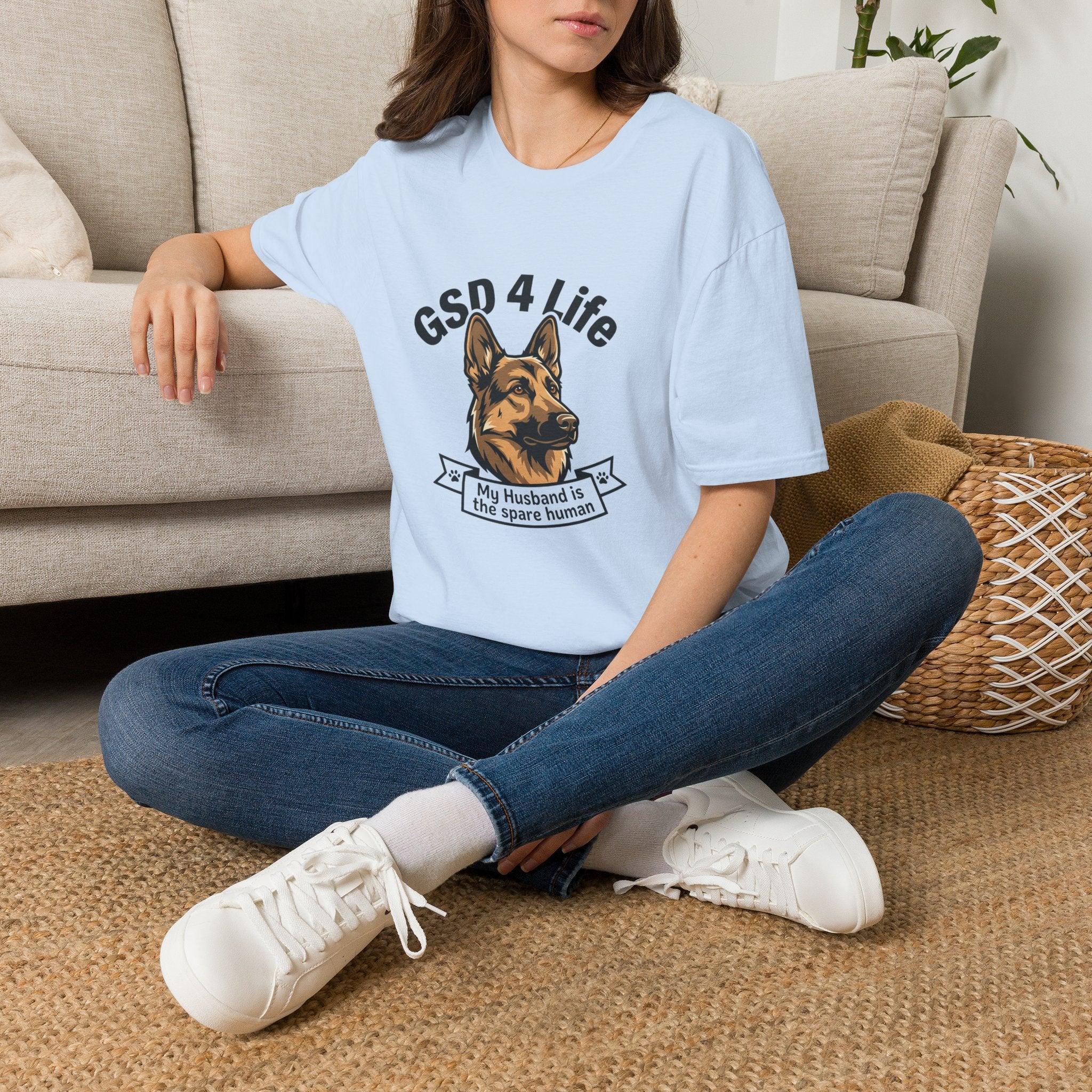 GSD 4 Life — "My Husband is the Spare Human" Dog Lover Tee