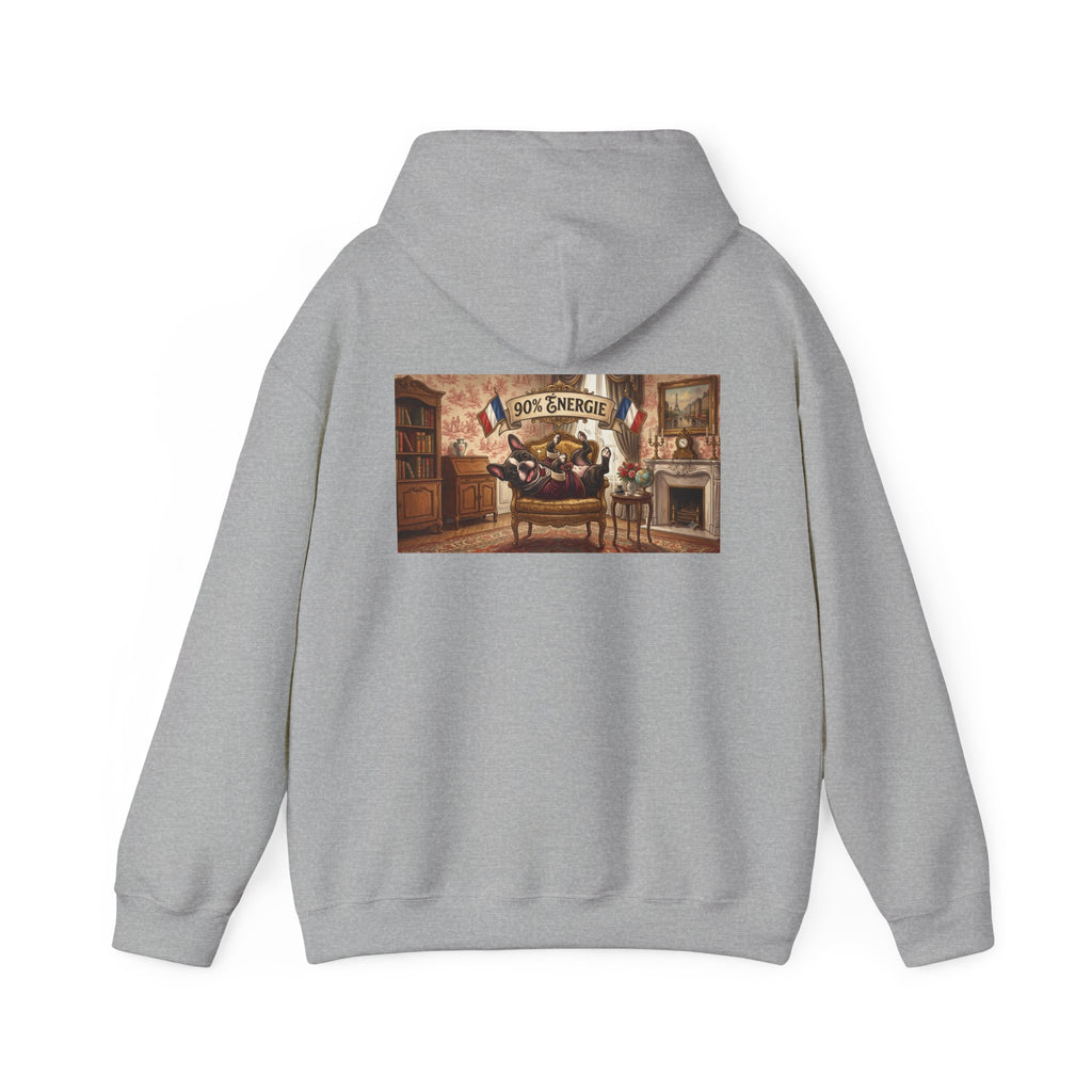 Frenchie Hoodie 90% Energy — Graphic Pullover