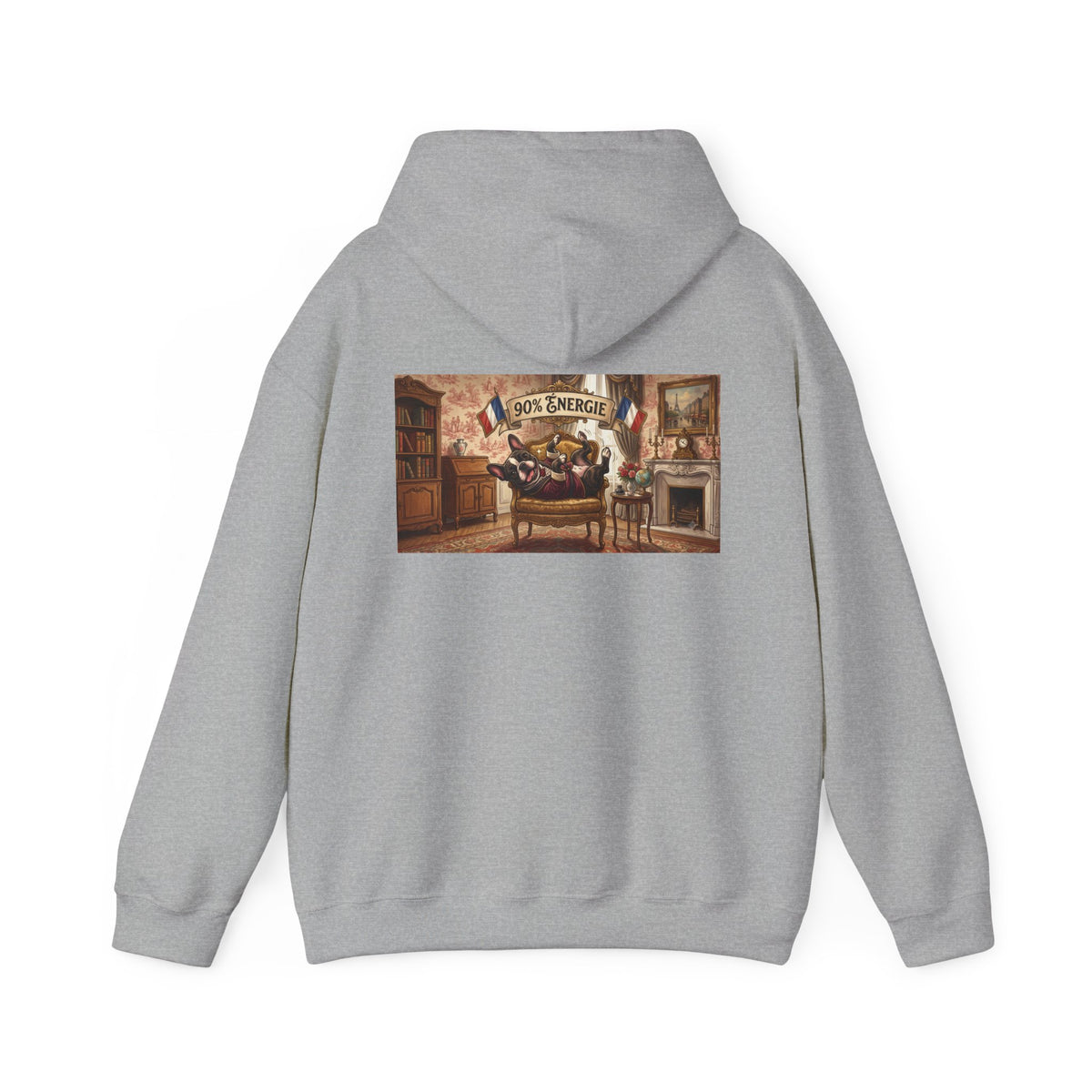 Frenchie Hoodie 90% Energy — Graphic Pullover