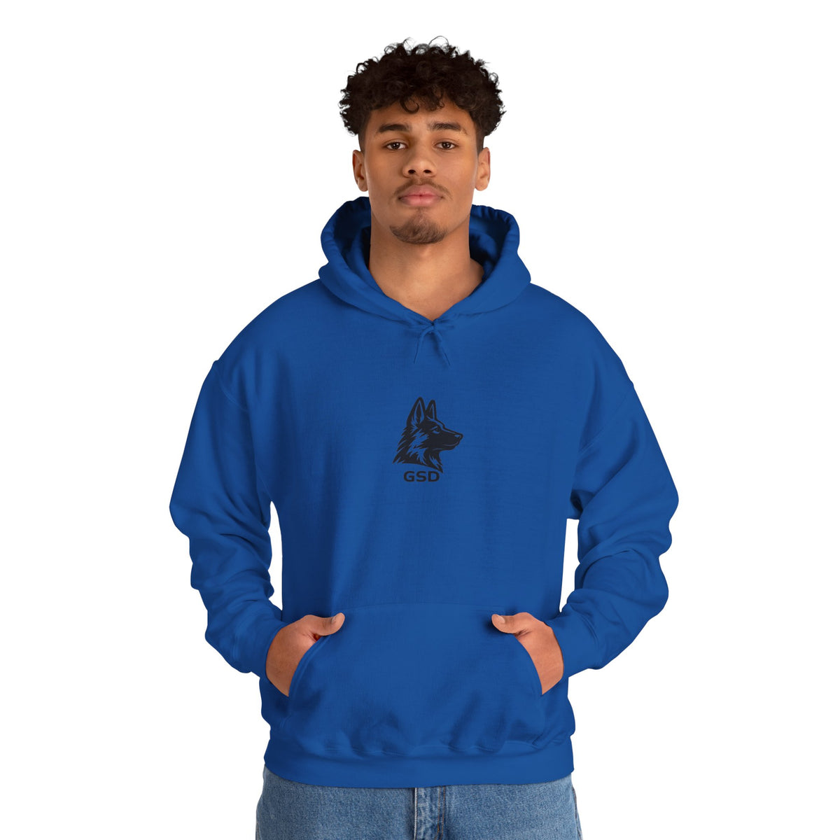 German Shepherd Hoodie - "I Can Run What's Your SuperPower" - Word Cloud Dog Silhouette Graphic Sweatshirt