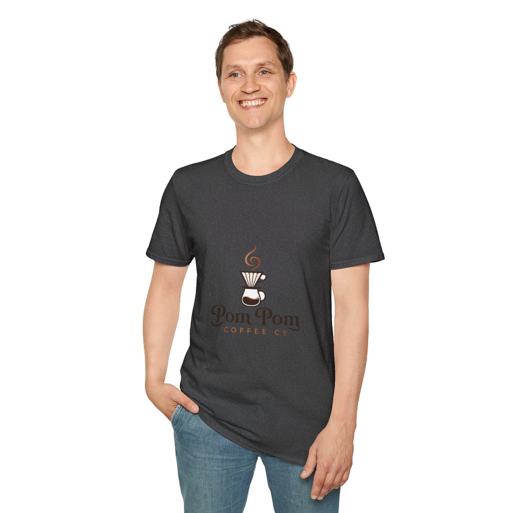 Pomeranian Pom Pom Coffee Pomeranian T-Shirt — “Fueled by Coffee and Pom Pom Energy”