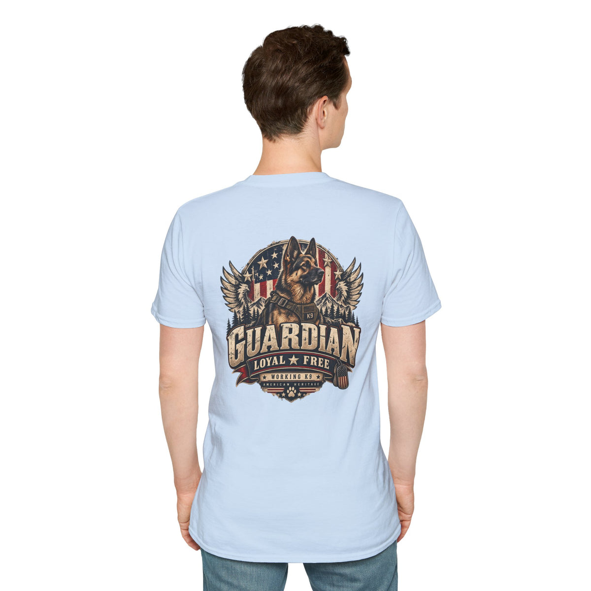 Guardian German Shepherd T-Shirt — Loyal & Free Patriotic K9 Tee