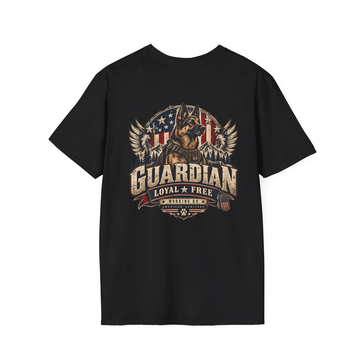 Guardian German Shepherd T-Shirt — Loyal & Free Patriotic K9 Tee
