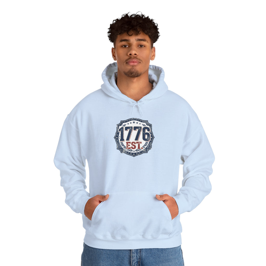 1776 Patriotic Hoodie — "Free Because of the Brave" Military Veteran Sweatshirt