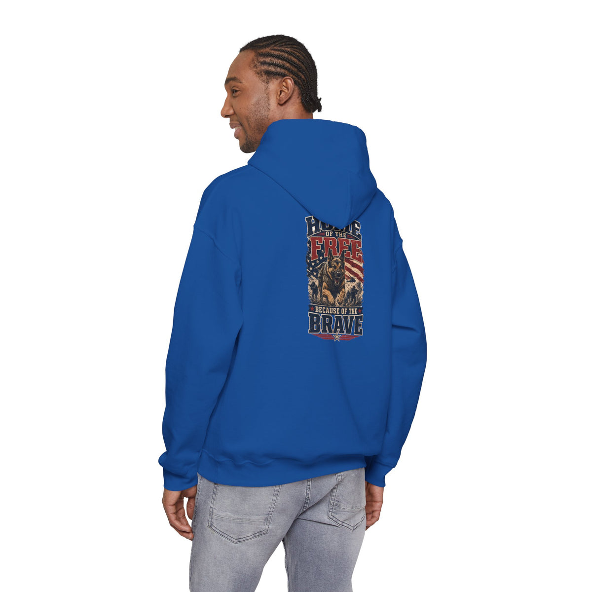 1776 Patriotic Hoodie — "Free Because of the Brave" Military Veteran Sweatshirt