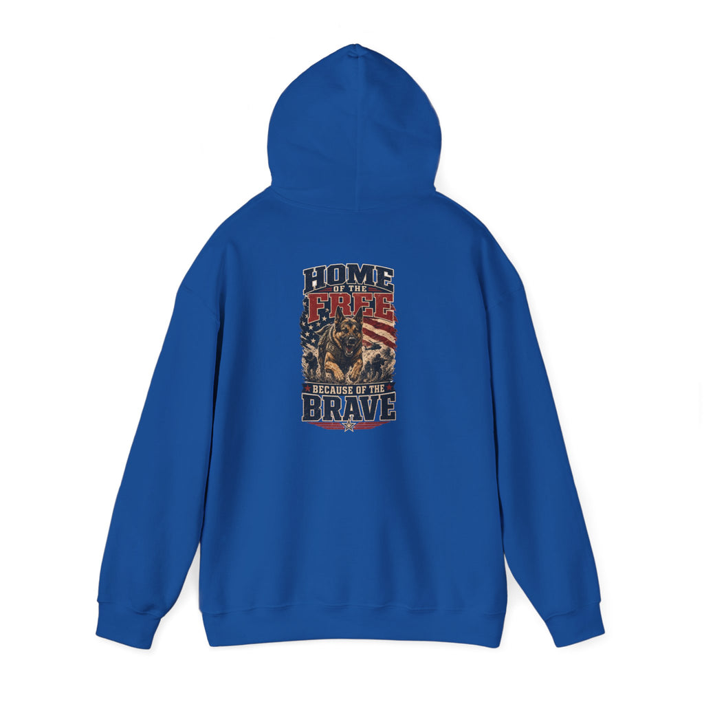 1776 Patriotic Hoodie — "Free Because of the Brave" Military Veteran Sweatshirt
