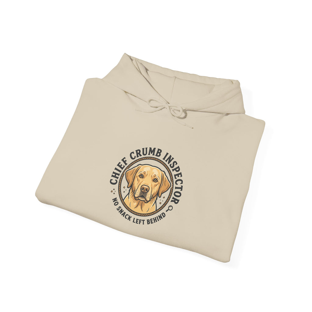 Labrador Retriever Hoodie — “Chief Crumb Inspector” Cute Labrador Kitchen Portrait Pullover