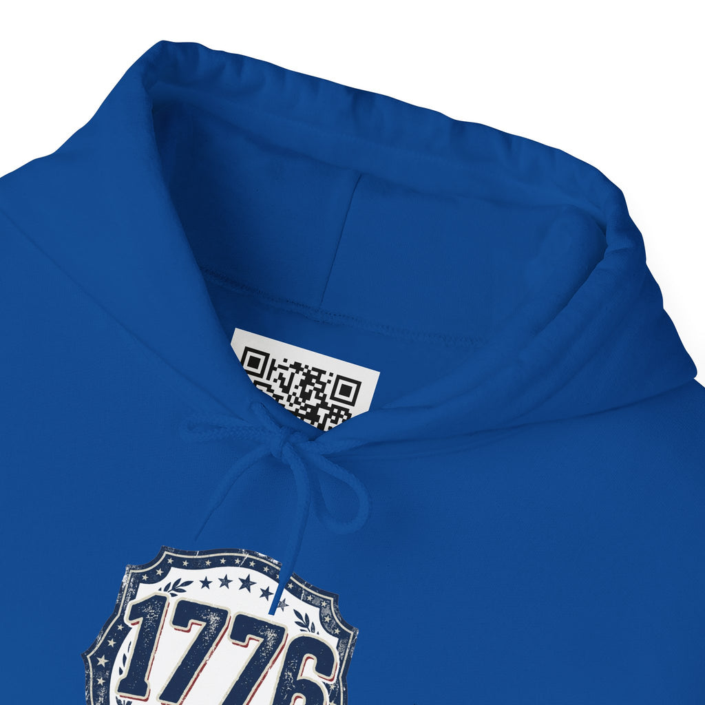 1776 Patriotic Hoodie — "Free Because of the Brave" Military Veteran Sweatshirt