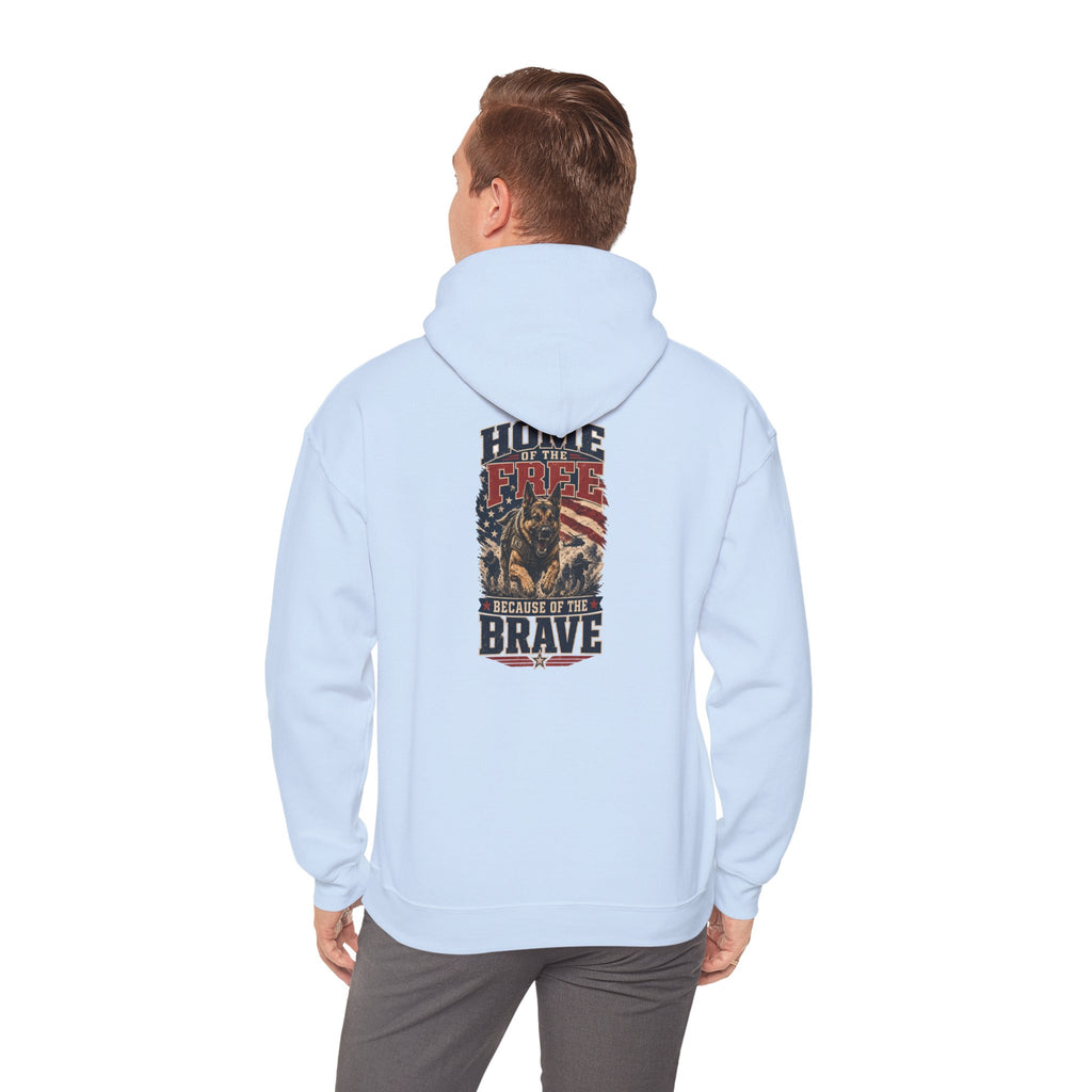 1776 Patriotic Hoodie — "Free Because of the Brave" Military Veteran Sweatshirt