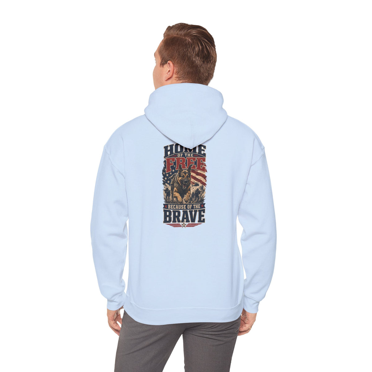 1776 Patriotic Hoodie — "Free Because of the Brave" Military Veteran Sweatshirt
