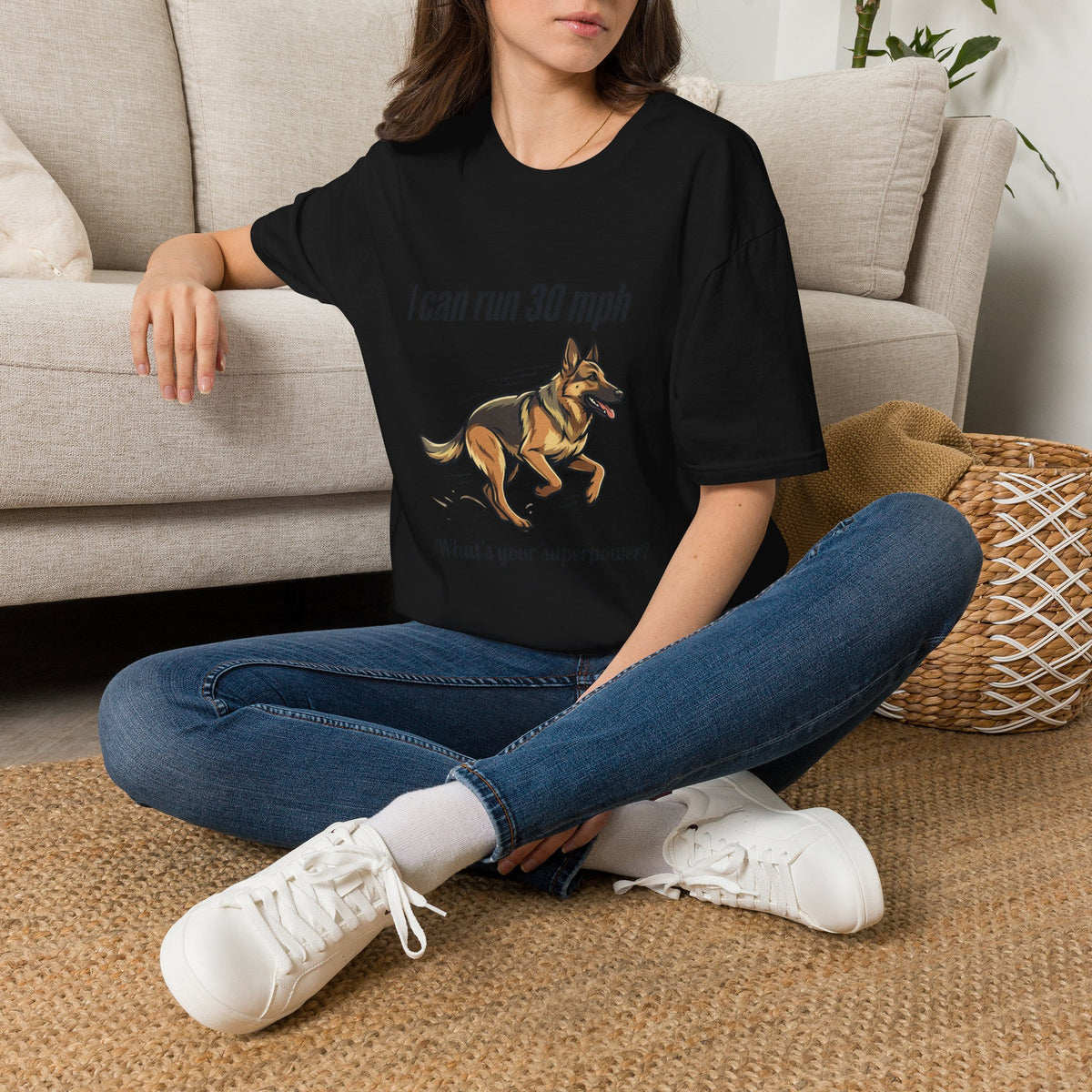 I Can Run 30 MPH German Shepherd T-Shirt — Funny Dog Owner Gift