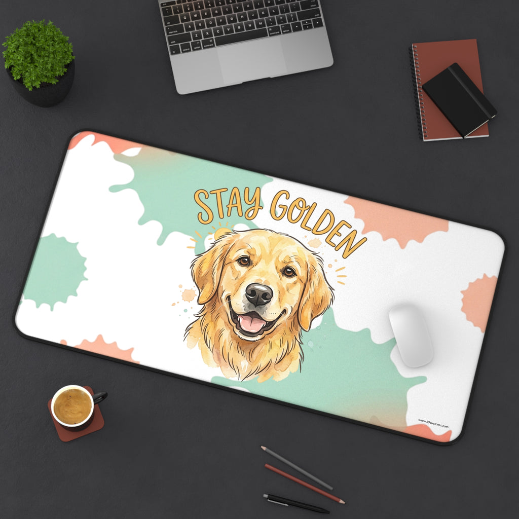 Stay Golden Golden Retriever Desk Mat