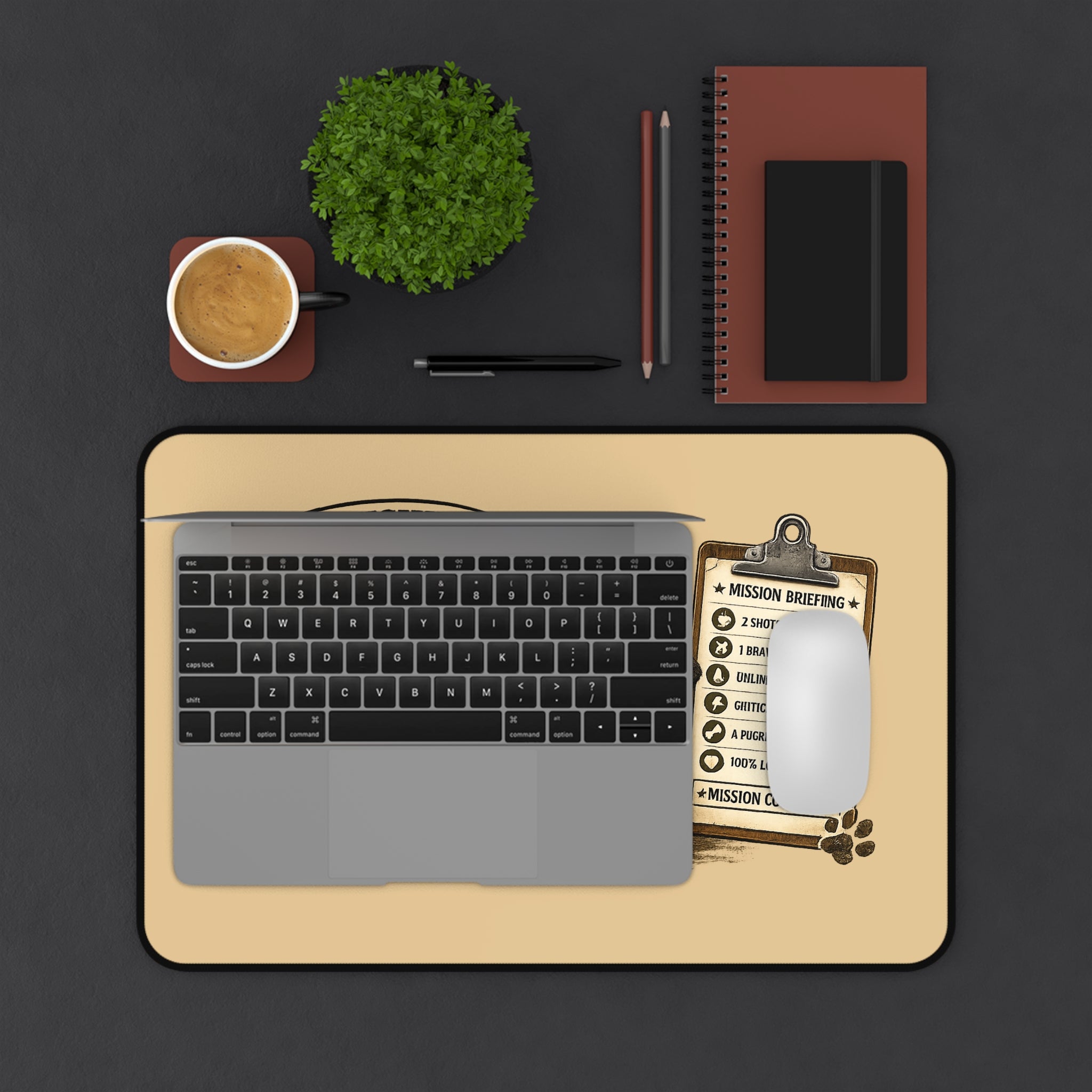 Dachshund Desk Mat — "Low Rider, High Achiever" Gaming/Office Mouse Pad