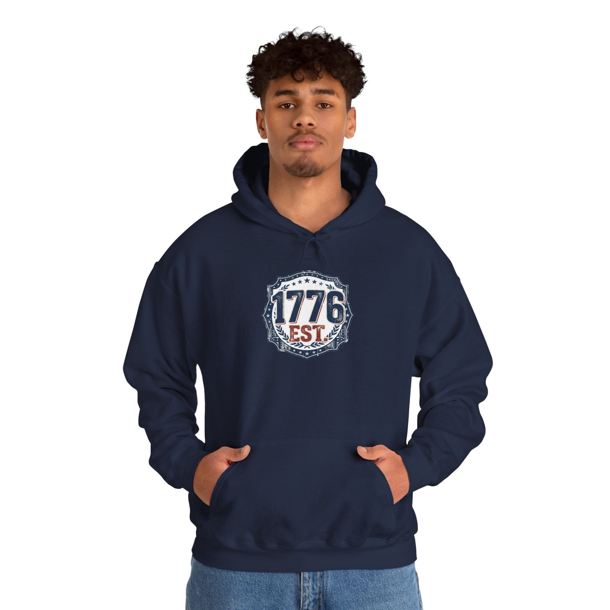 1776 Patriotic Hoodie — "Free Because of the Brave" Military Veteran Sweatshirt