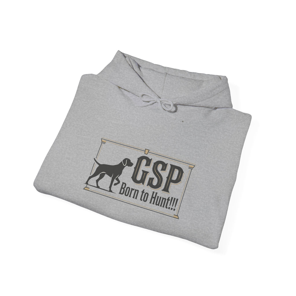 GSP 'Born to Hunt' Hoodie — German Shorthaired Pointer Blueprint Design