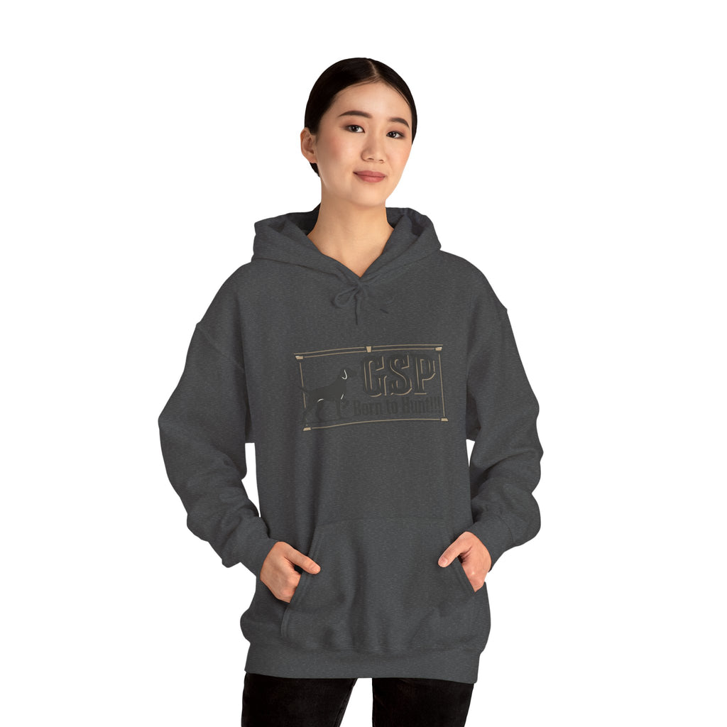 GSP 'Born to Hunt' Hoodie — German Shorthaired Pointer Blueprint Design