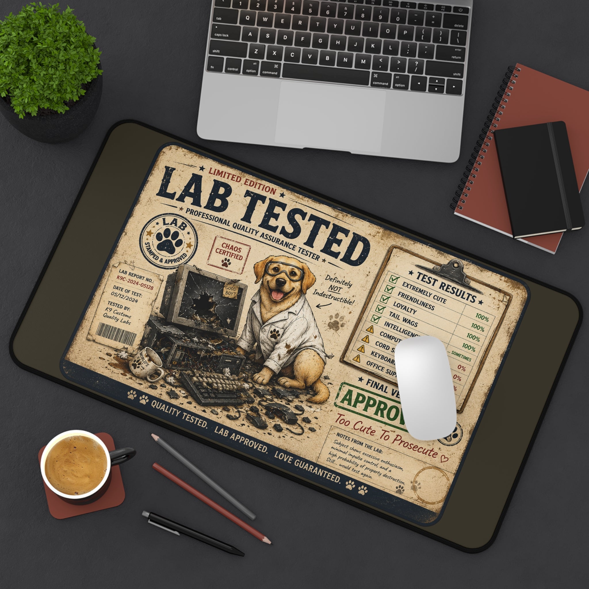Lab Tested Labrador Desk Mat – Cute Approved Pet-Themed Mousepad