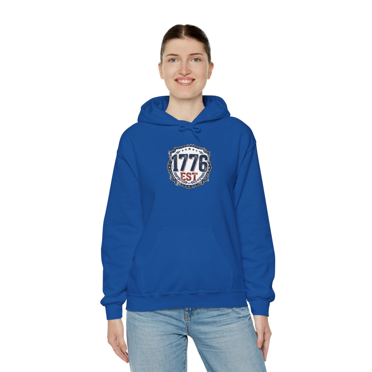 1776 Patriotic Hoodie — "Free Because of the Brave" Military Veteran Sweatshirt