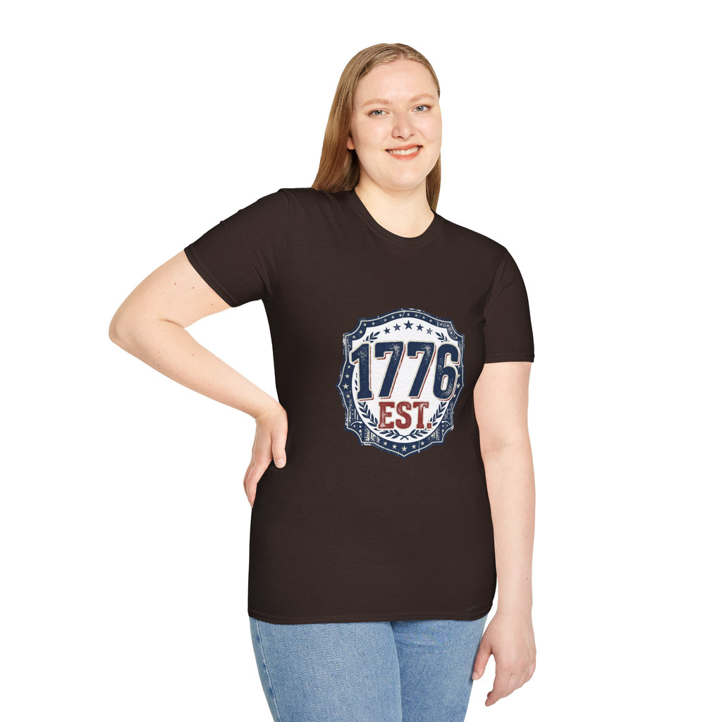 1776 Vintage Shield T-Shirt — Patriotic Independence Day Tee