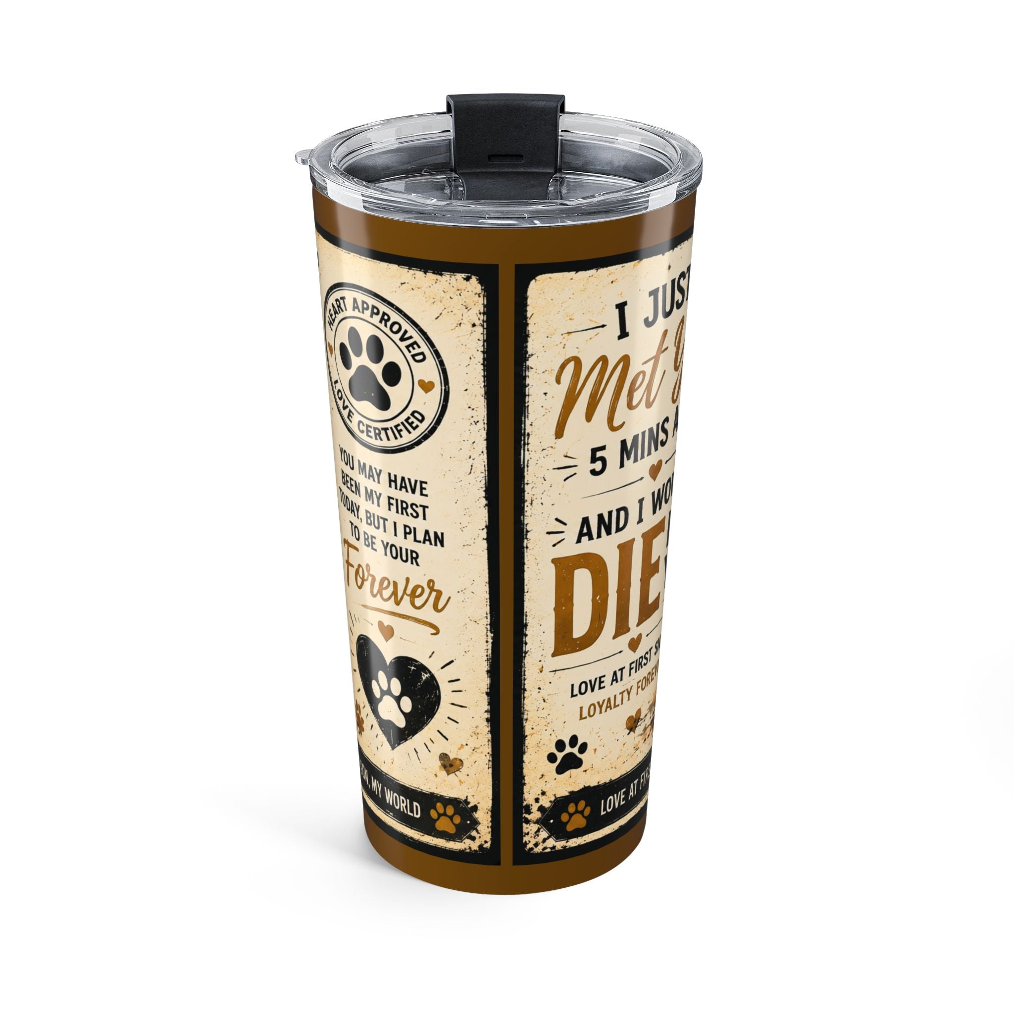 Tumbler – "Stay Golden" Dog Lover Travel Cup