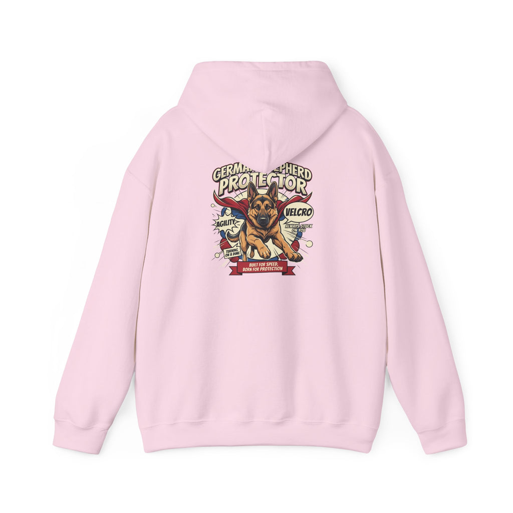German Shepherd Protector Hoodie — "Not All Heroes Wear Capes" Dog Lover Pullover