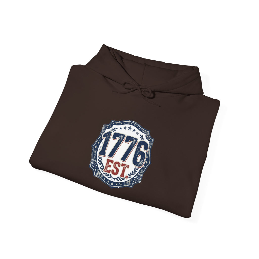 1776 Patriotic Hoodie — "Free Because of the Brave" Military Veteran Sweatshirt