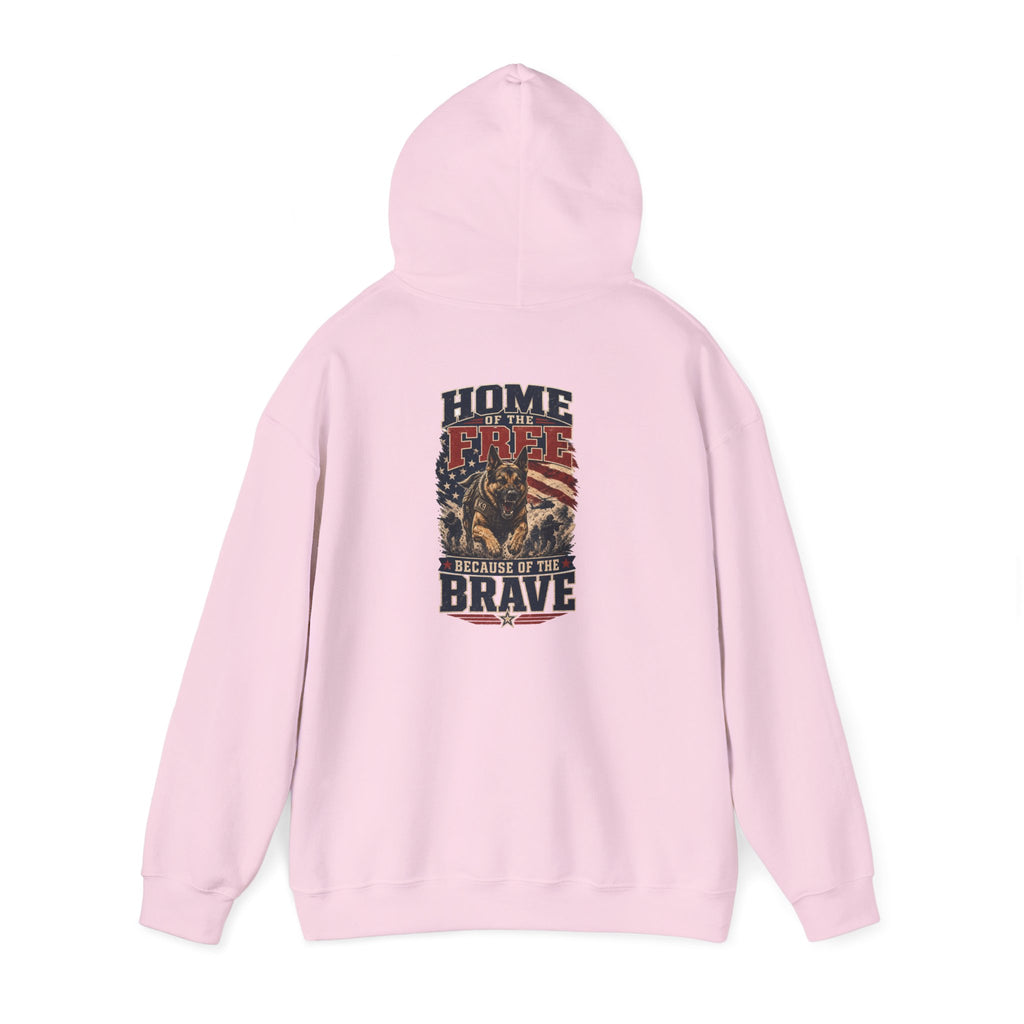 1776 Patriotic Hoodie — "Free Because of the Brave" Military Veteran Sweatshirt