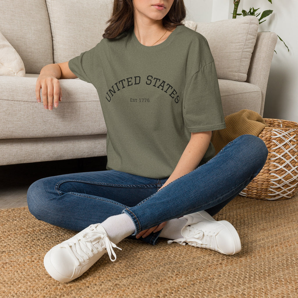 United States EST 1776 T-Shirt | Patriotic Vintage Script Tee