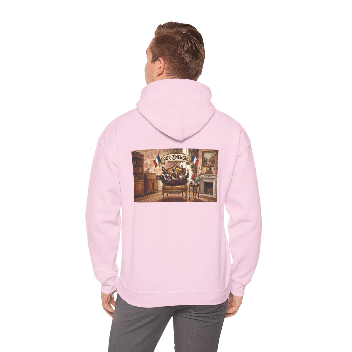 Frenchie Hoodie 90% Energy — Graphic Pullover