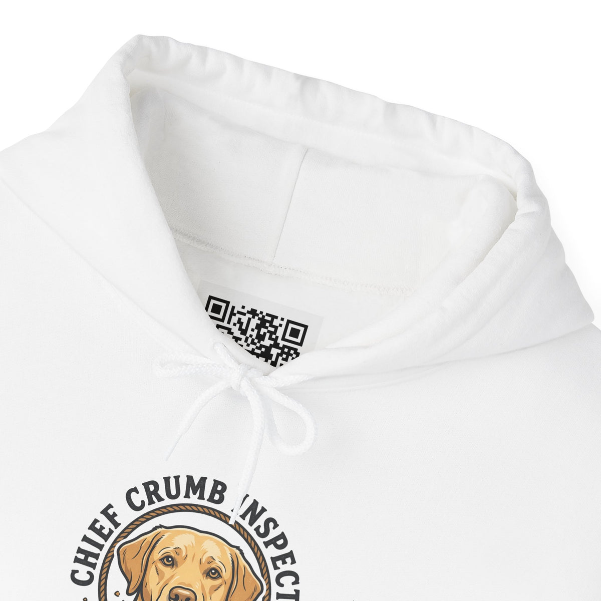 Labrador Retriever Hoodie — “Chief Crumb Inspector” Cute Labrador Kitchen Portrait Pullover