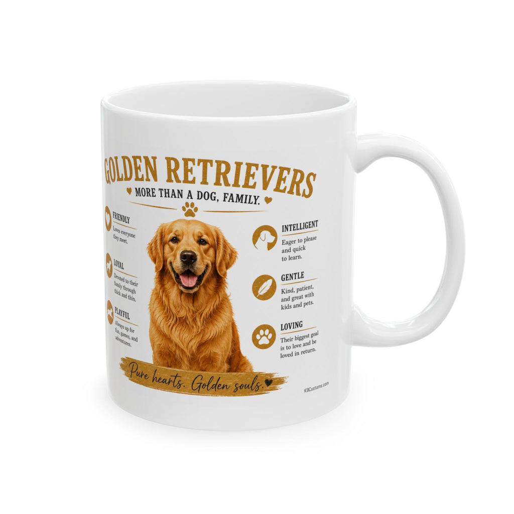 Golden Retriever Ceramic Mug – "Golden Rules" Dog Traits Coffee Cup (11oz/15oz)