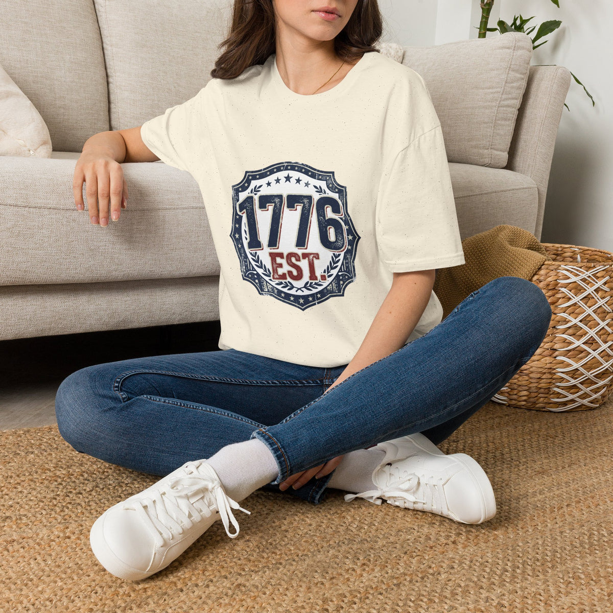 1776 Vintage Shield T-Shirt — Patriotic Independence Day Tee